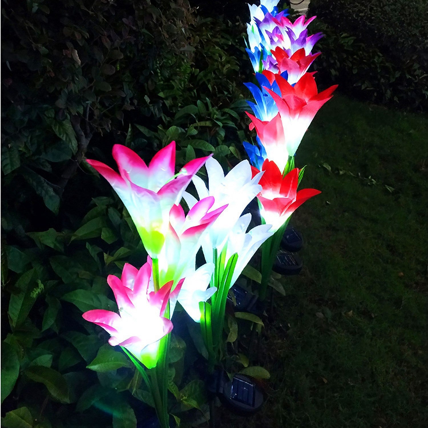 Solar Lily Flower Lights Color Changing Waterproof Garden Decor