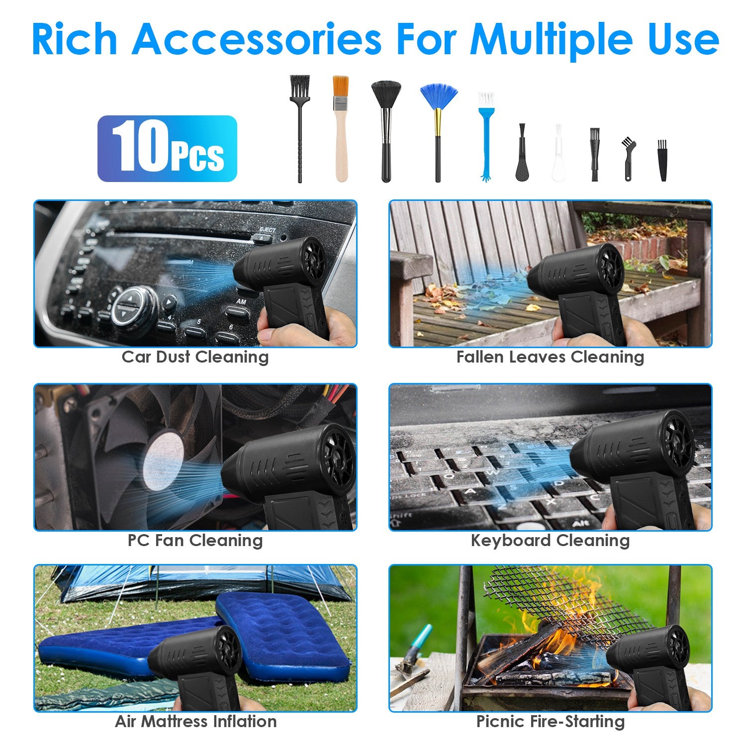Compressed Air Duster 150000RPM Rechargeable Cordless Blower