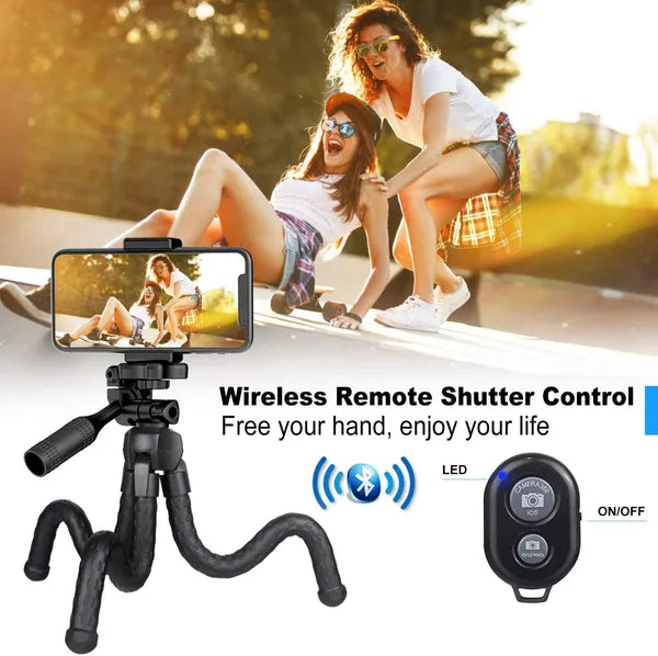 Flexible Phone Tripod Stand with Remote Adjustable Camera Mount