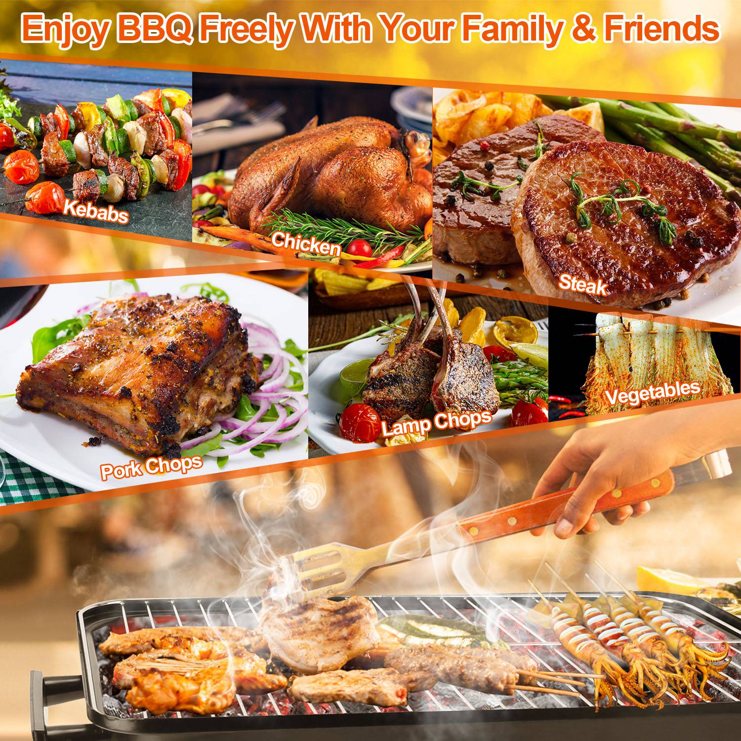 Portable Charcoal Grill for Outdoor BBQ Cooking