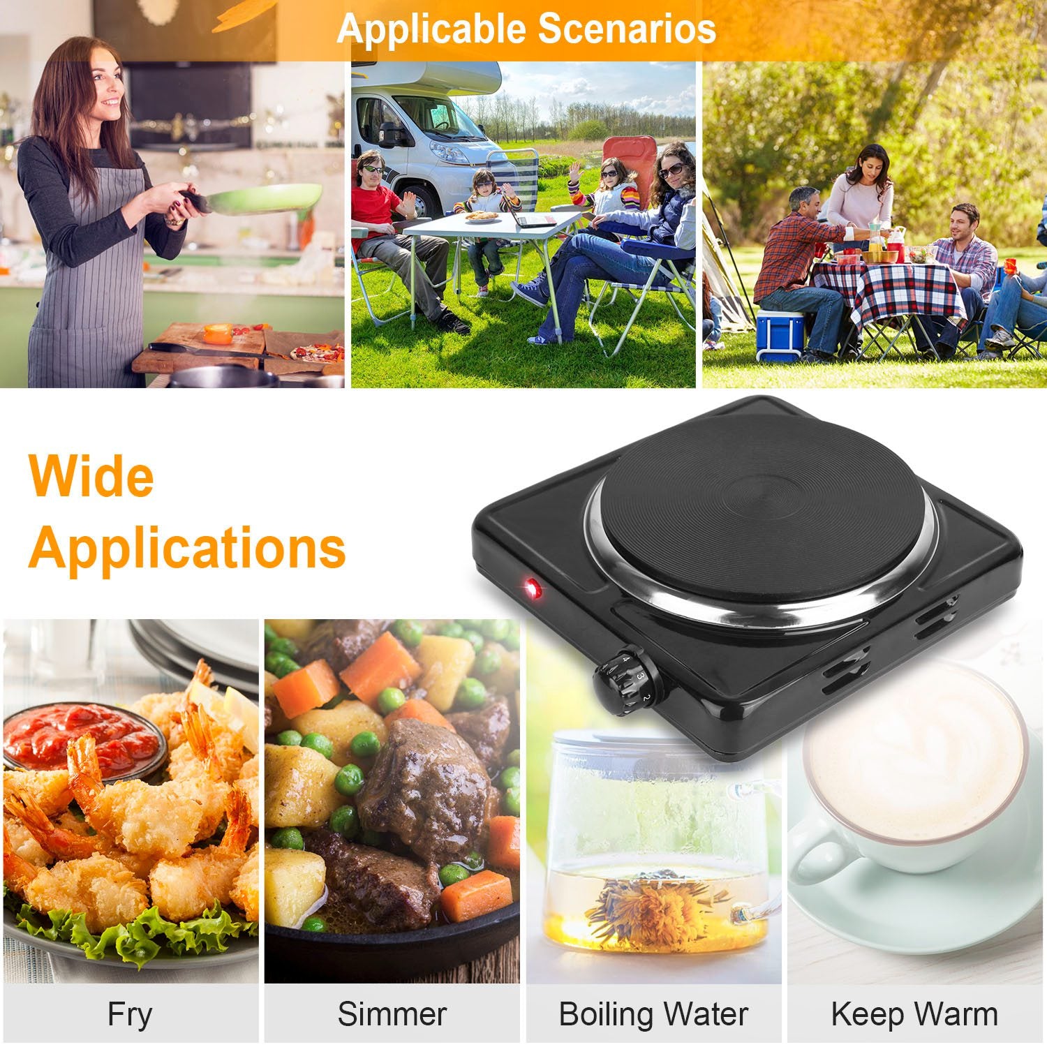 1500W Electric Single Burner Portable Hot Plate Stove