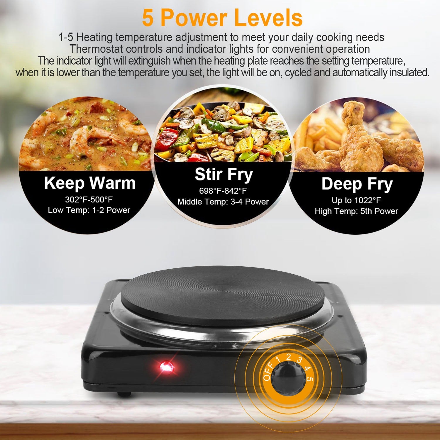1500W Electric Single Burner Portable Hot Plate Stove