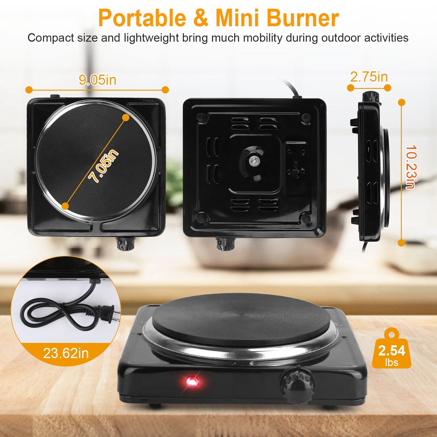 1500W Electric Single Burner Portable Hot Plate Stove