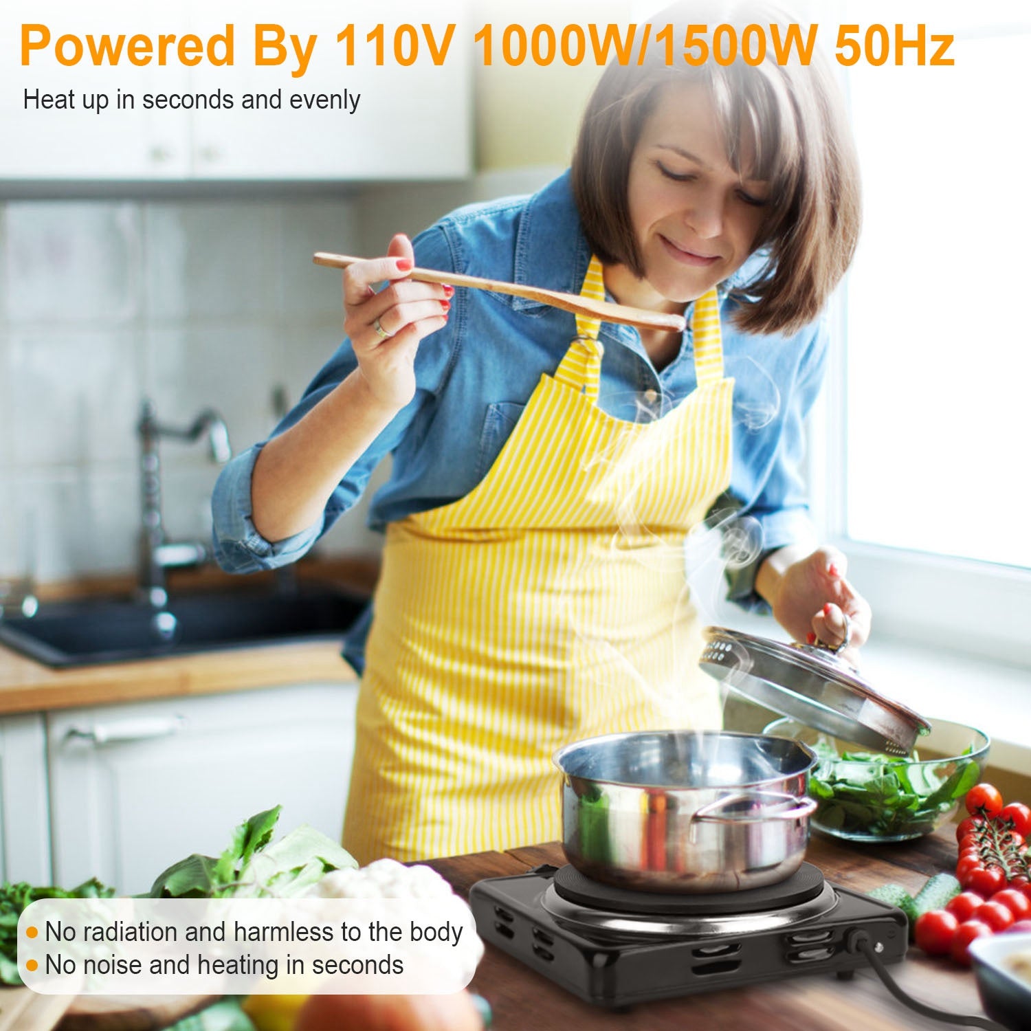 1500W Electric Single Burner Portable Hot Plate Stove