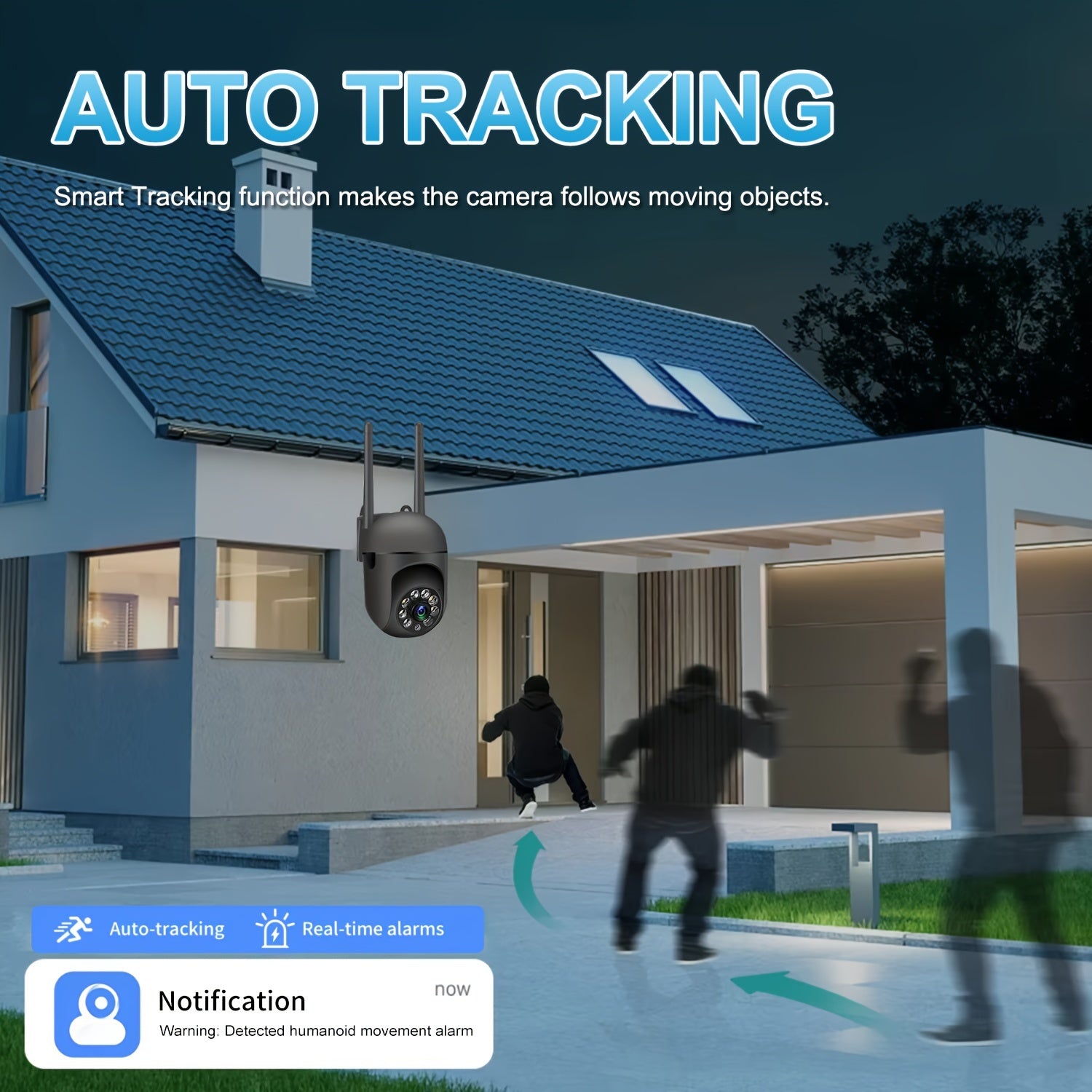 360 Wireless Outdoor Camera WiFi Night Vision HD 1080P