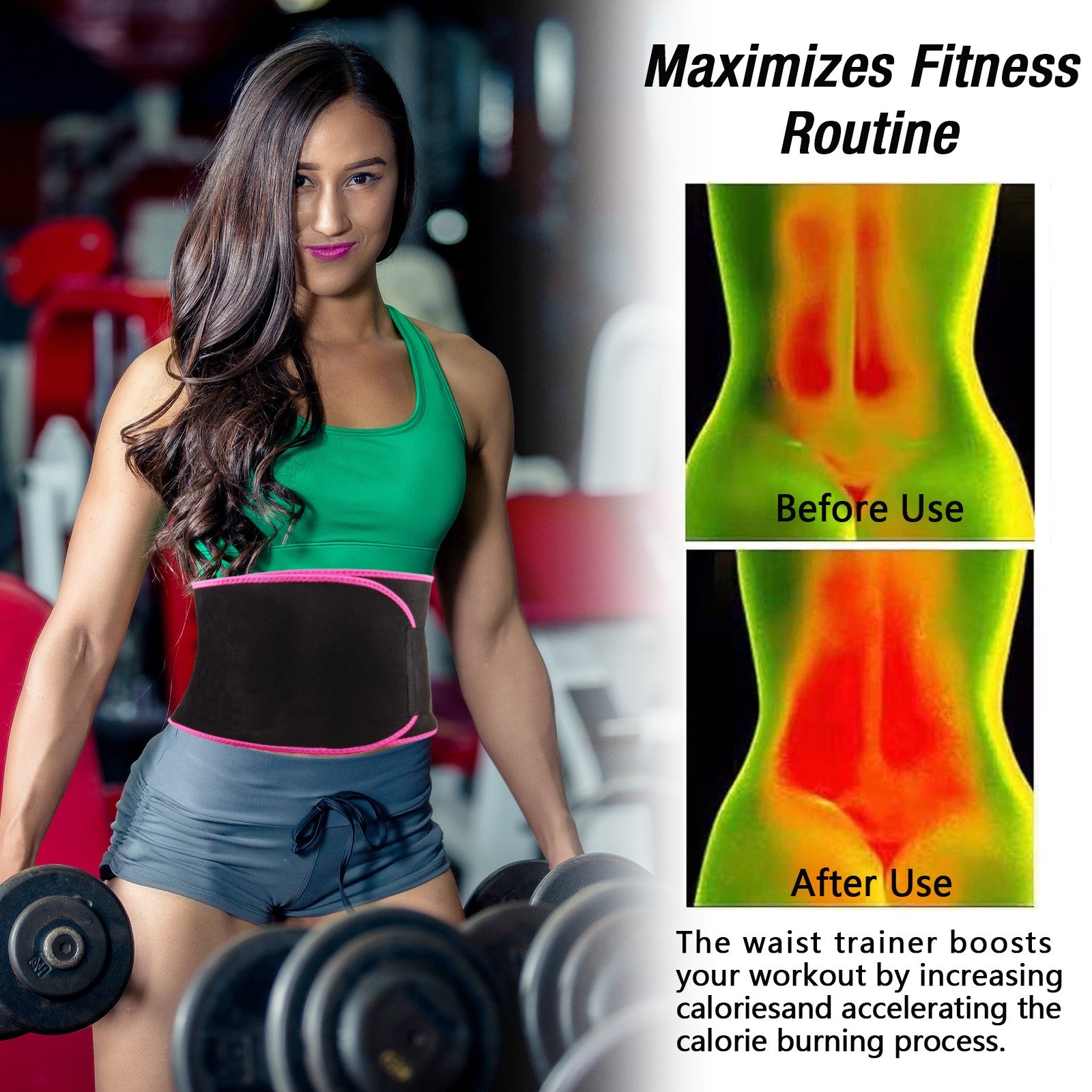 Waist Trimmer Belt Sweat Slim Wrap for Men & Women Fitness