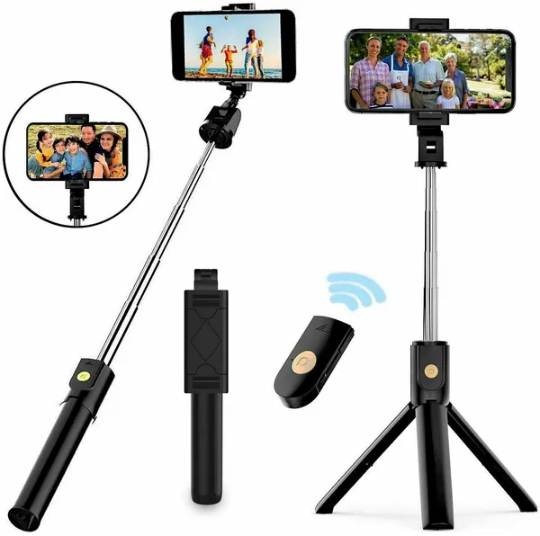 Selfie Stick Tripod with Remote Phone Holder Adjustable Stand