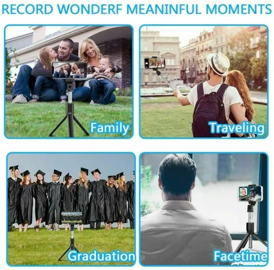 Selfie Stick Tripod with Remote Phone Holder Adjustable Stand