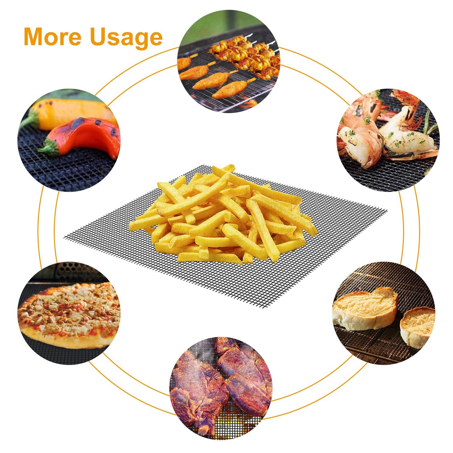 Non Stick Reusable Grill Mat for BBQ and Oven