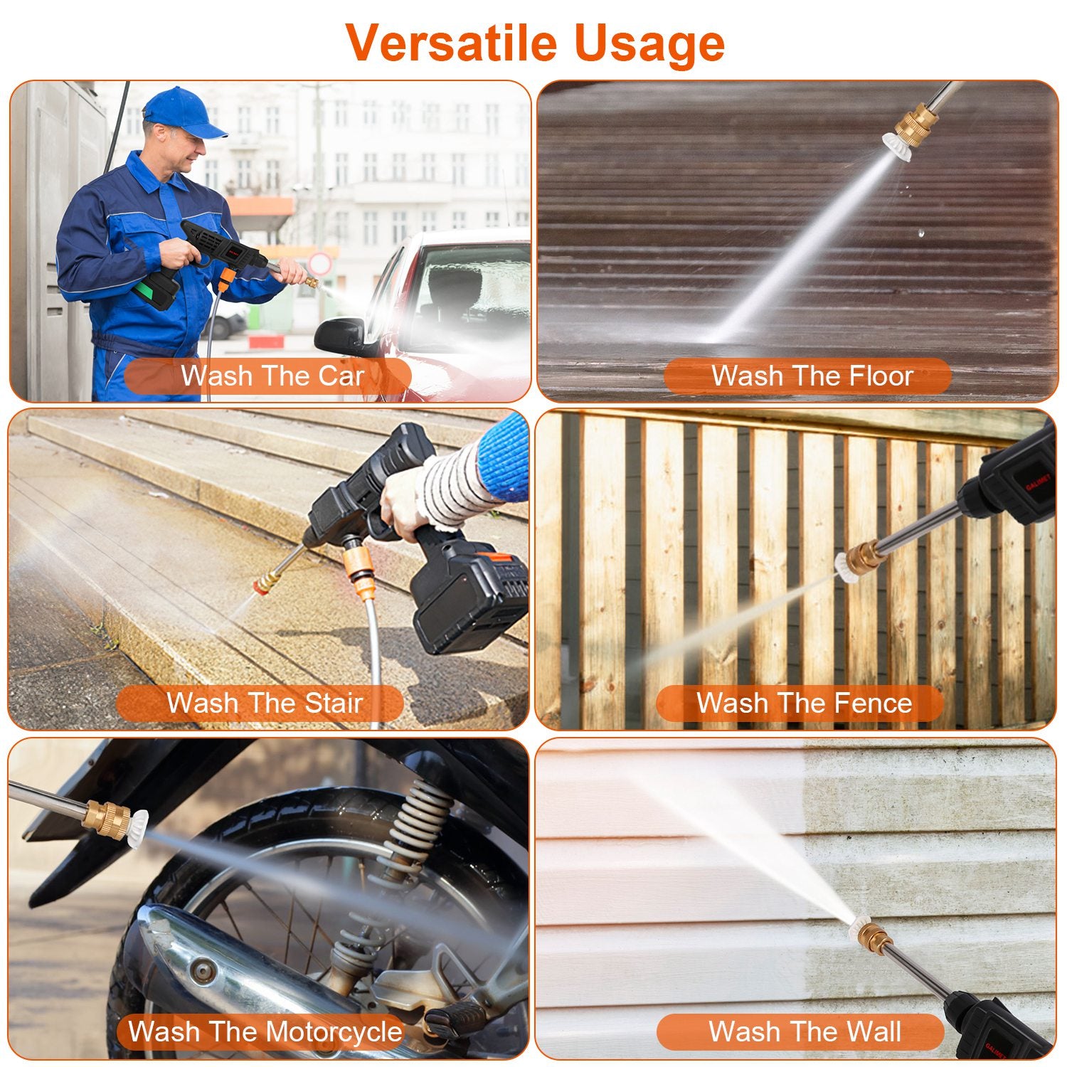 Cordless Pressure Washer Portable High Power Car Cleaner 48V