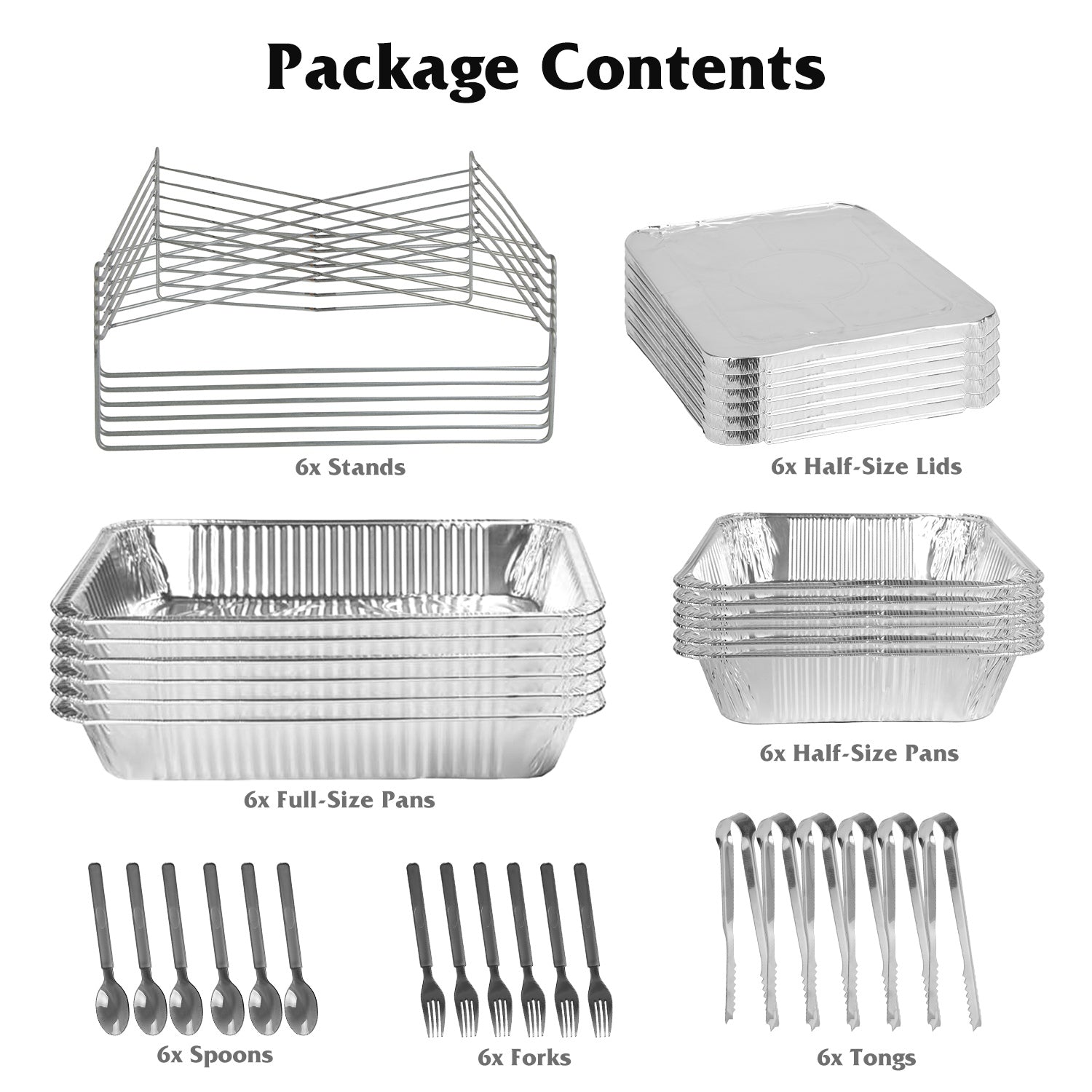 42pcs Chafing Dish Buffet Set Disposable Food Warmers Catering