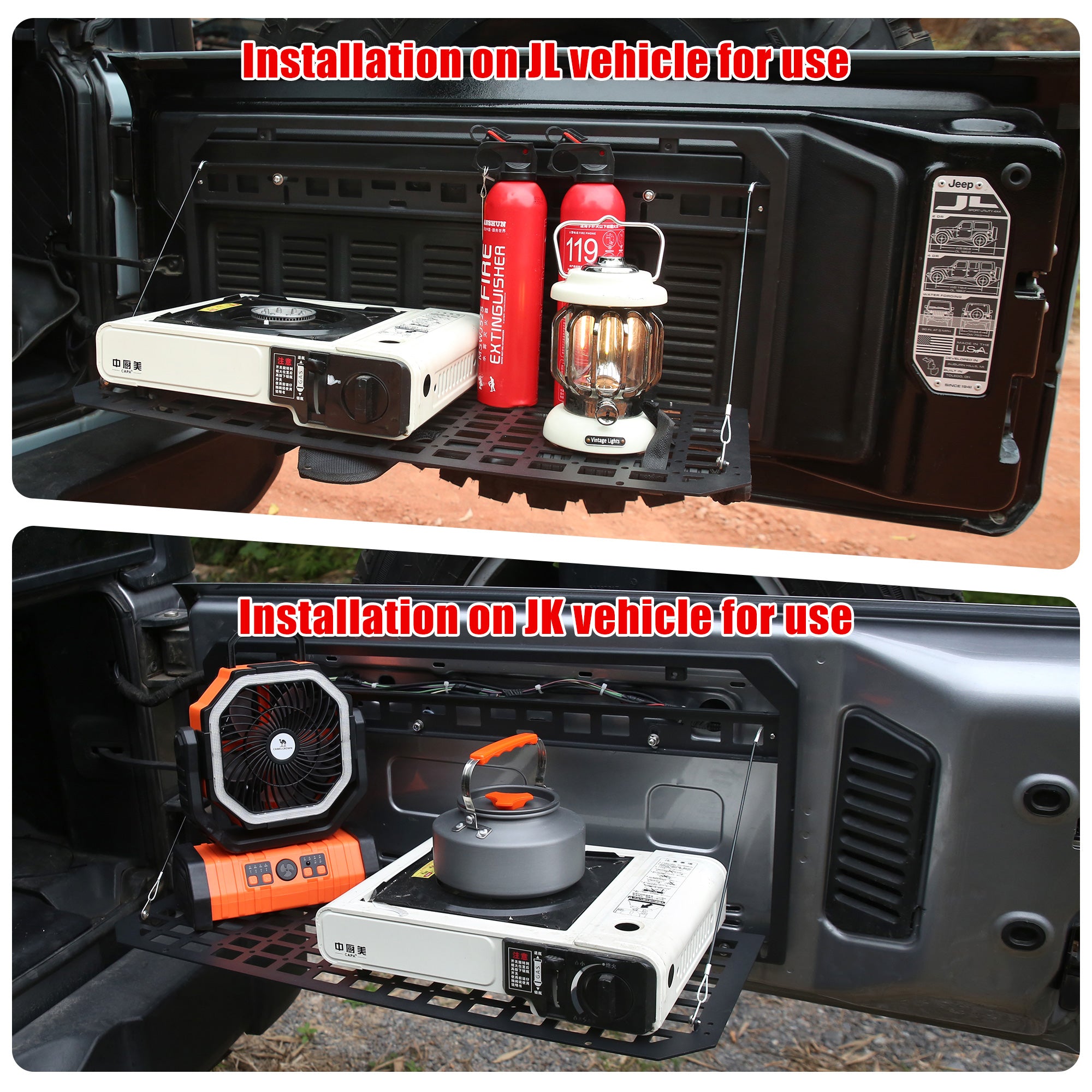 Tailgate Table for Jeep Wrangler JK JL 2007–2025 Foldable