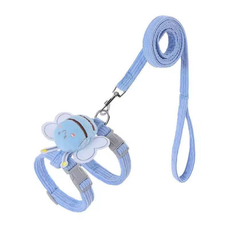 Cute Kitten Harness Vest with Wings Adjustable Pet Harness Set