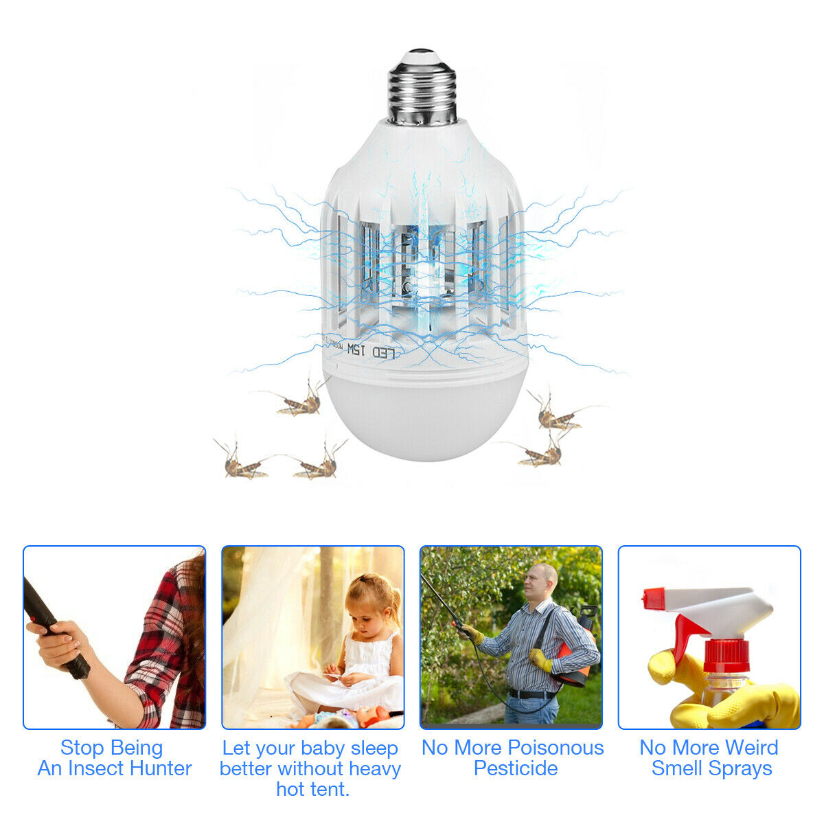 Bug Zapper Light Bulb E27 – Mosquito Killer Lamp Indoor Outdoor