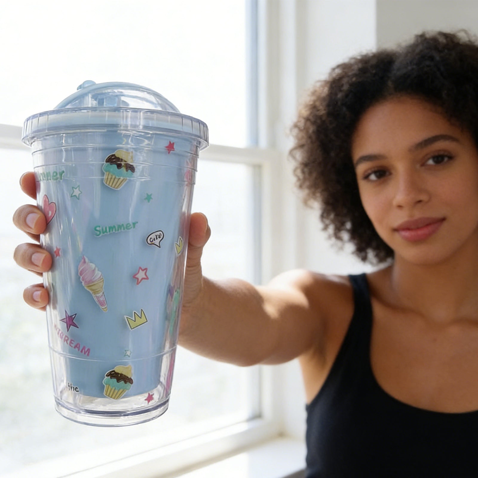Ice Cream Drinking Bottle-Blue 450ML
