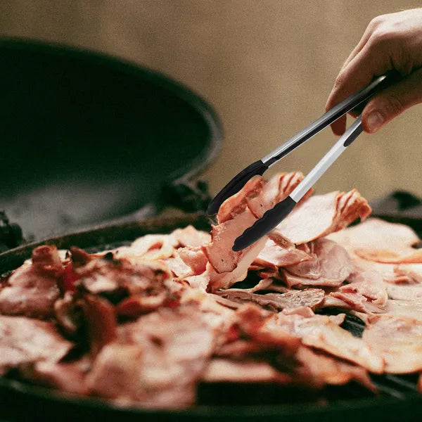 3Pcs Silicone Kitchen Tongs Set Stainless Steel BBQ Cooking Tools