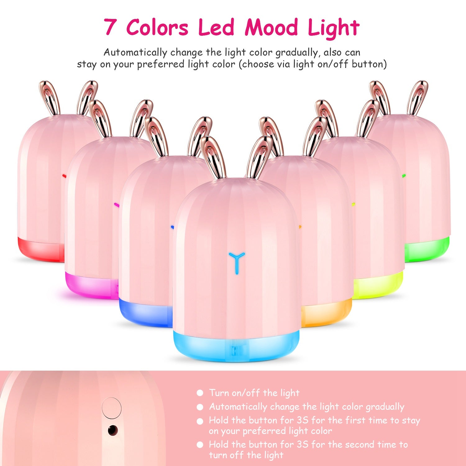 Premium Cool Mist Humidifier Ultrasonic Diffuser LED Light