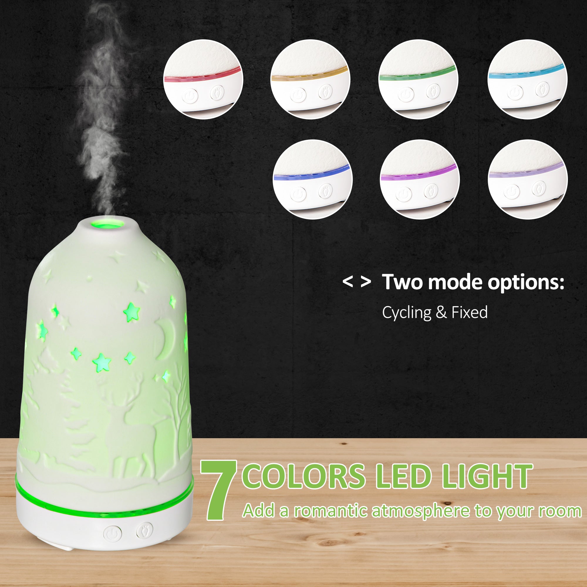 Premium Ultrasonic Aroma Diffuser Humidifier LED Light Quiet