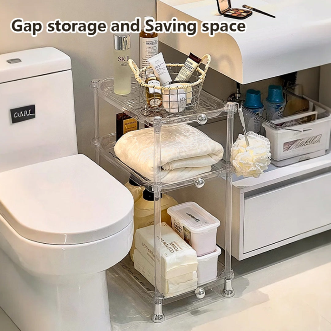 3 Layer Water Ripple Transparent Bathroom Storage Shelf