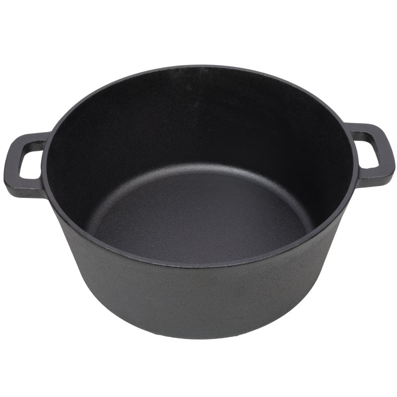 One In One Pre Seasoned Cast Iron Dutch Oven With Dual Handles, Outdoor Camping Deep Pot, With 2 Silicone Handle Covers, Banned Platform Temu