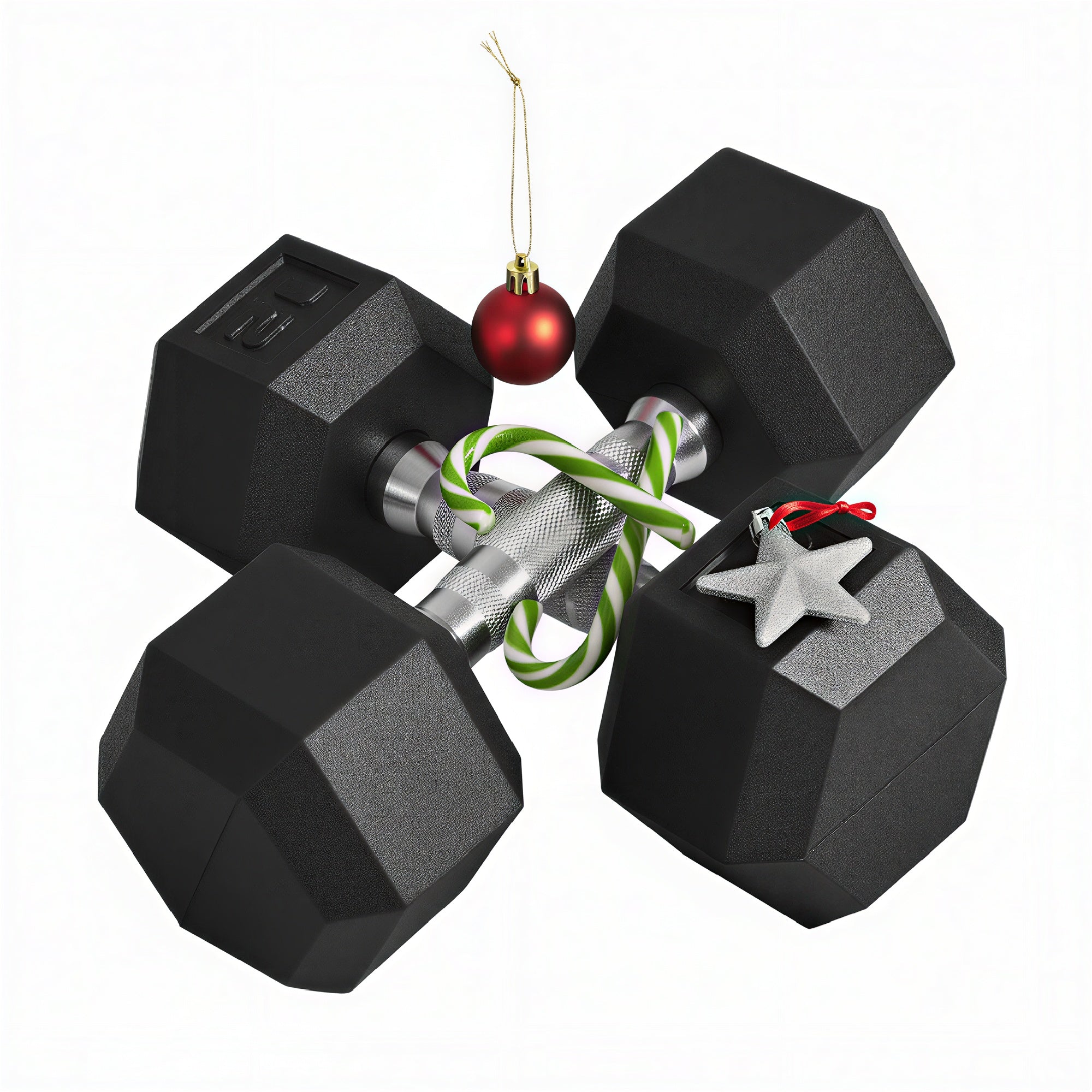 Hex Rubber Dumbbell Set No Roll Anti Slip Weights for Workout