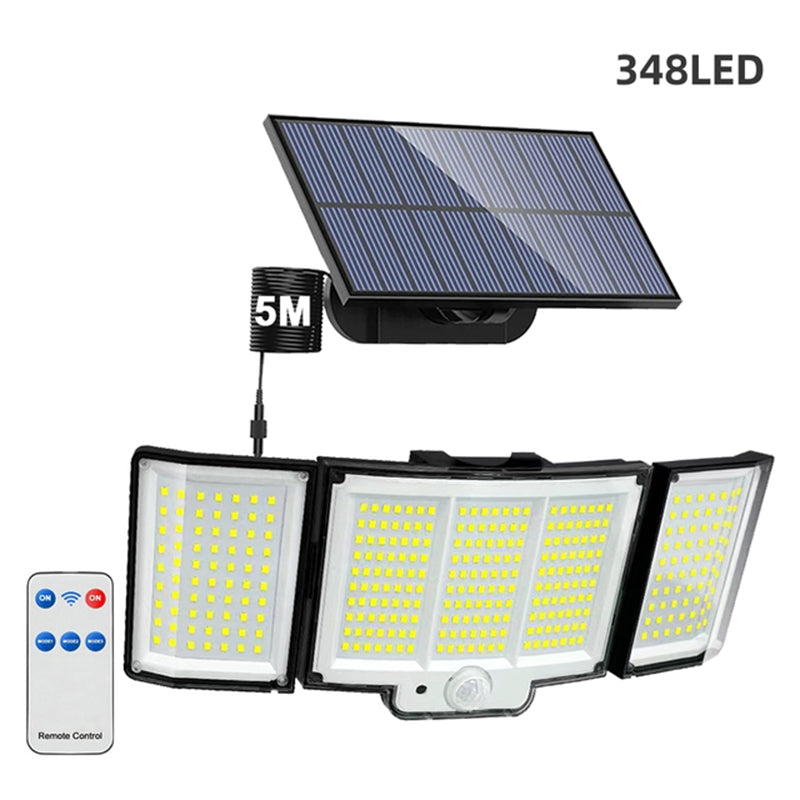 348 LED Solar Street Light Motion Sensor Remote Waterproof Lamp