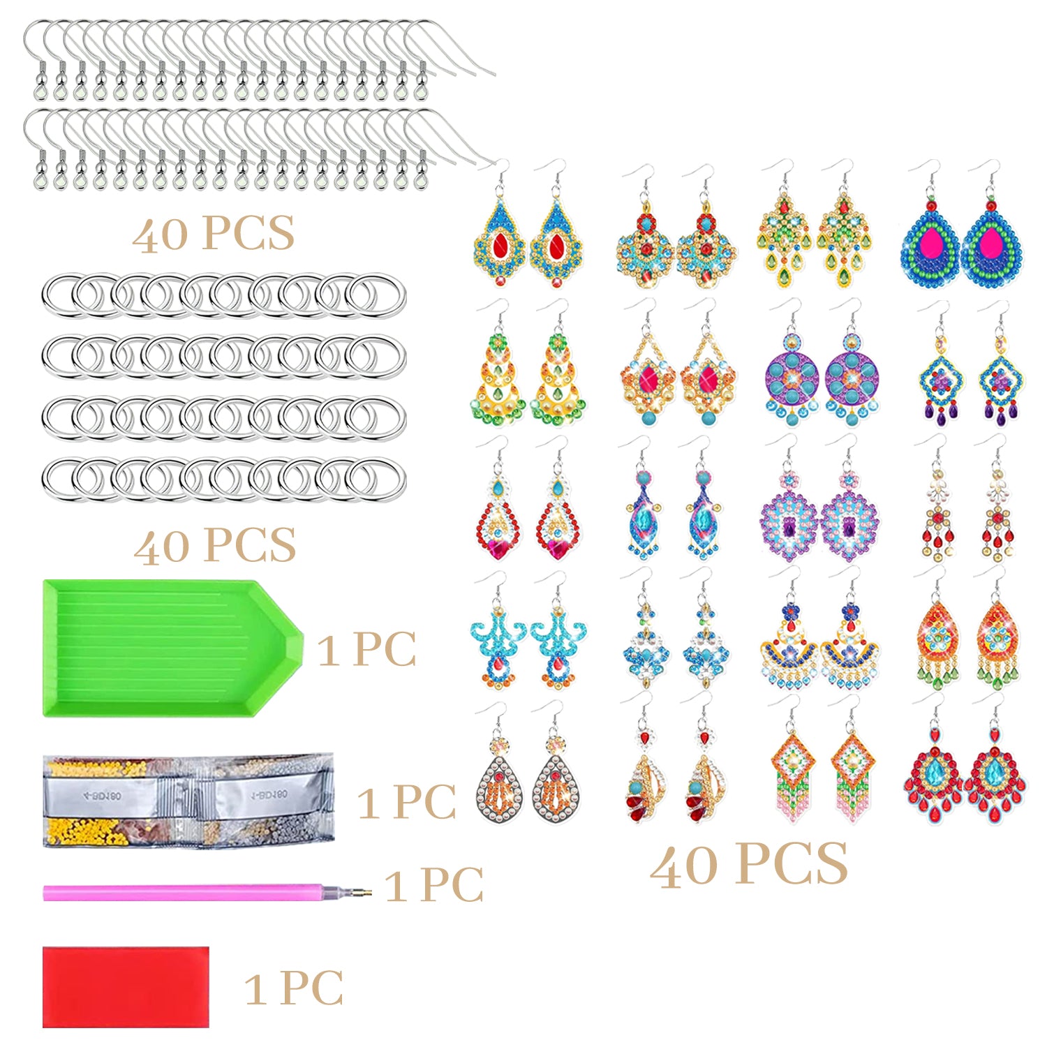 DIY Rhinestone Earrings Kit Creative Jewelry Making Set