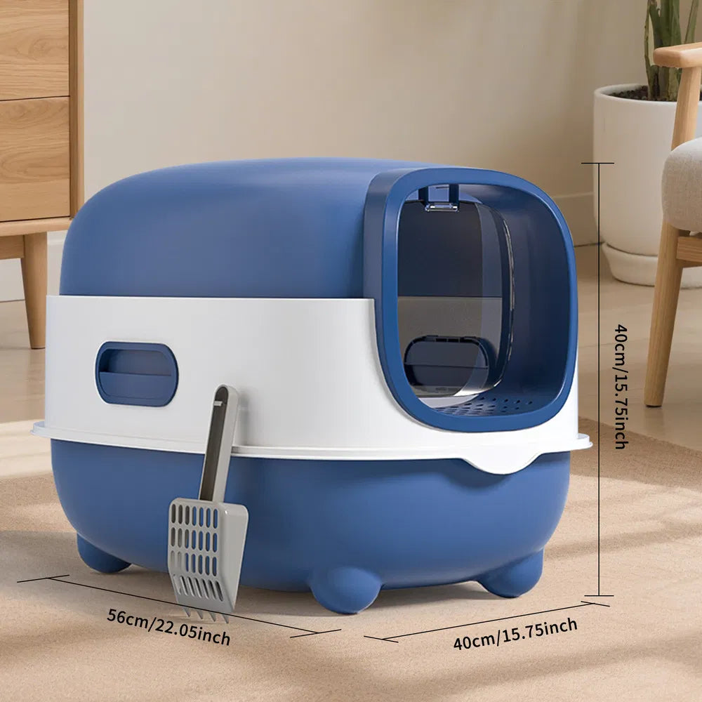 High-Capacity Enclosed Cat Litter Box – Odor Control Scratch-Resistant Cat Toilet