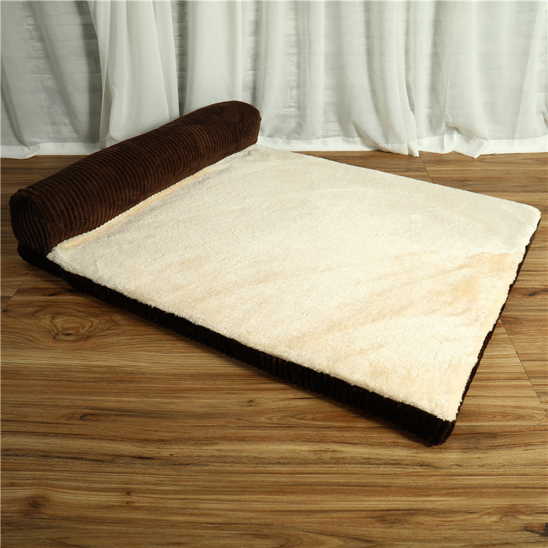 Corduroy Pet Dog Bed Soft Washable Sofa Bed Non Slip Bottom