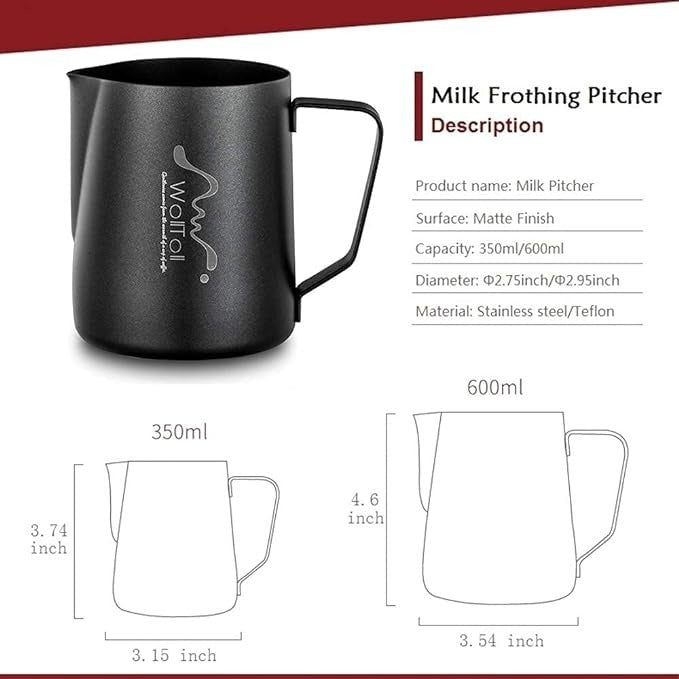 Premium Stainless Steel Milk Frothing Jar Nonstick Creamer