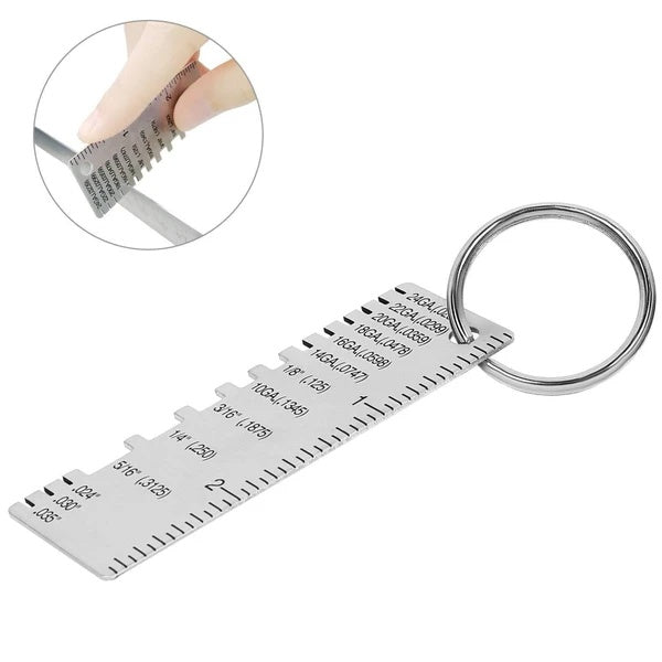 2PCS Stainless Steel Thickness Gauge Wire & Sheet Metal Measuring Tool