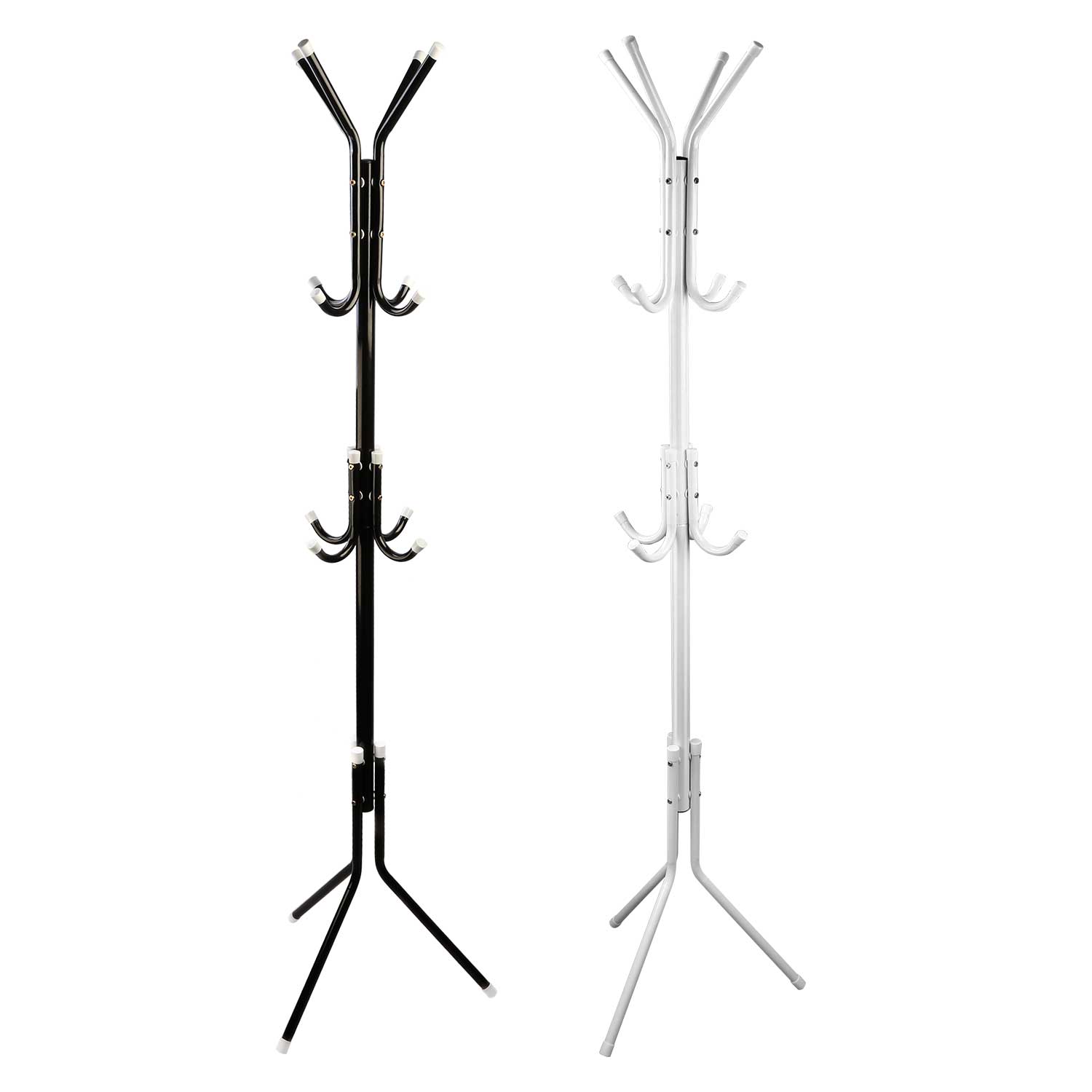 Modern Standing Coat & Hat Rack Organizer with Multi Hooks