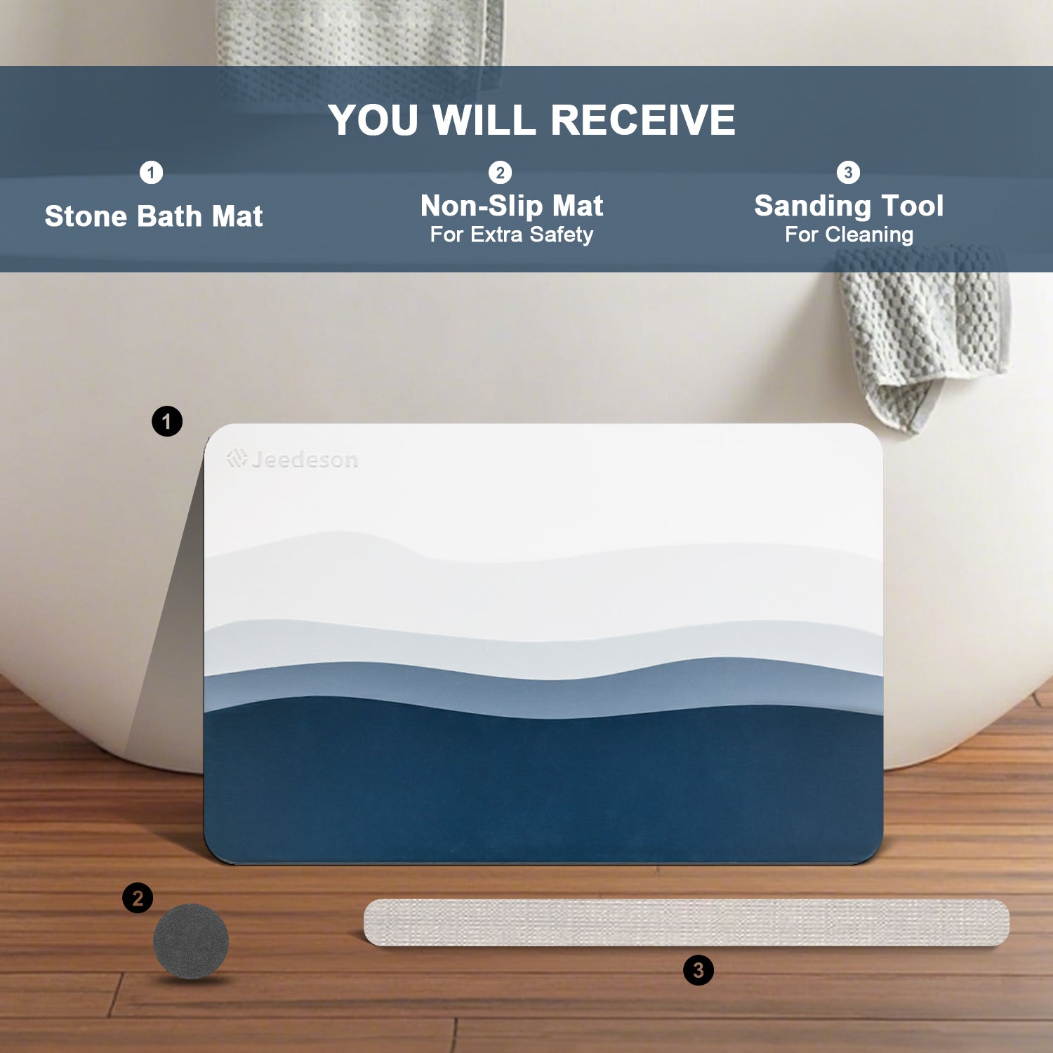 Diatomaceous Earth Bath Mat Quick Dry Non Slip All Season Comfort