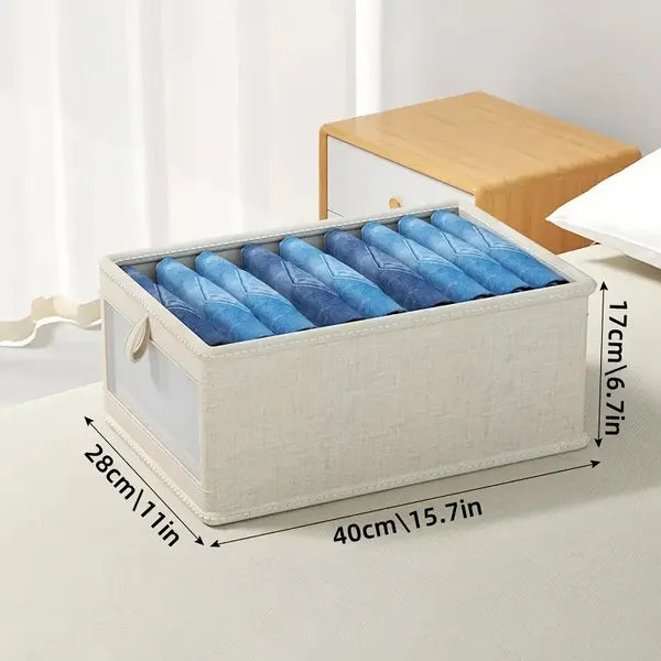 Foldable Clothes Storage Box with Window Stackable Closet Organizer