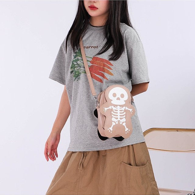 Halloween Skull Crossbody Bag Y2K Cute Shoulder Phone Bag For Women