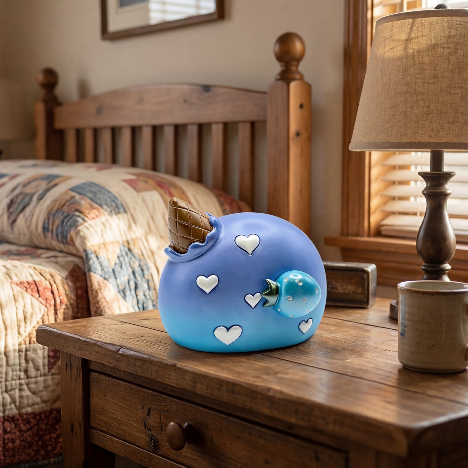 Blue Strawberry Music Box Decorative Gift Wind-Up Melody