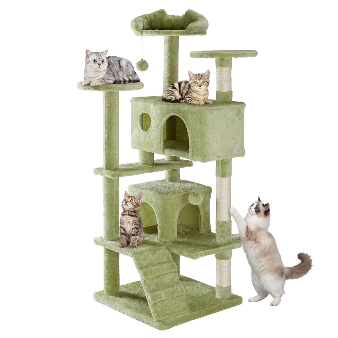 54-Inch Multi-Level Cat Tree Tower with Condos & Sisal Scratching Posts