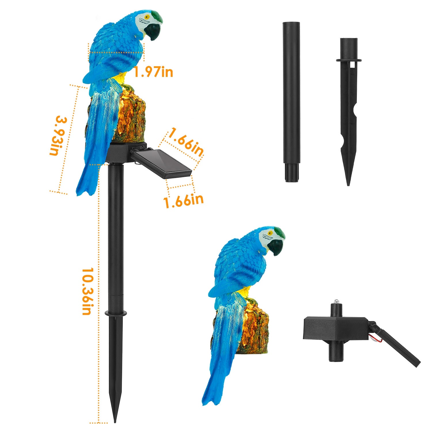 Decorative Solar Parrot Garden Light Waterproof LED Landscape Lamp