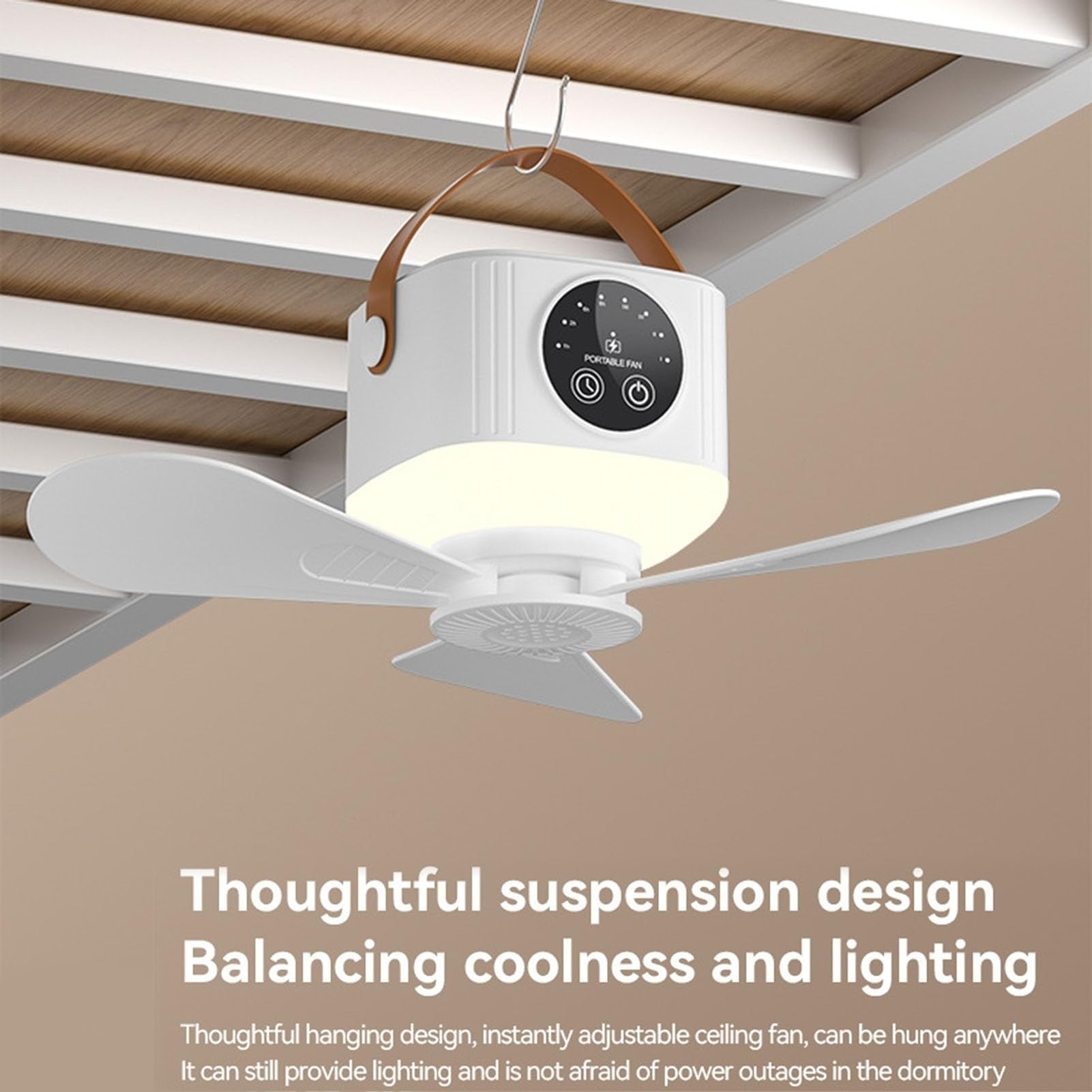 Portable Fan 3600mAh LED Light Mosquito Repellent Remote Control