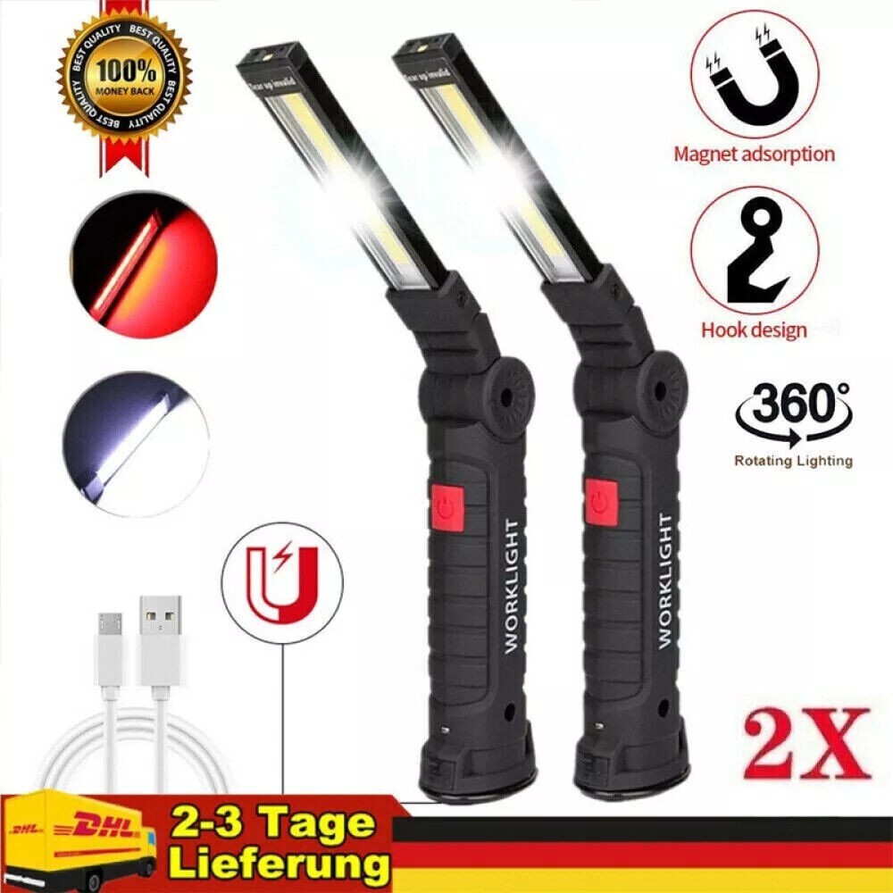 Ultra Bright COB LED Work Light Magnetic Rechargeable Flashlight
