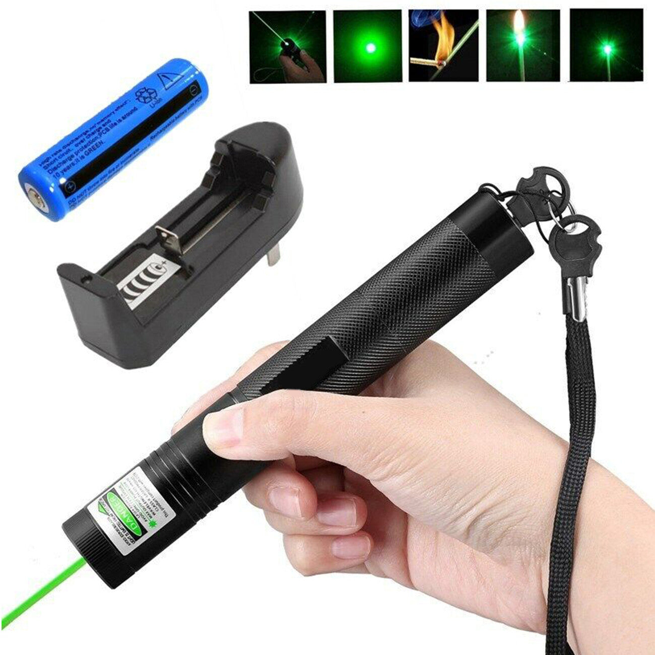 Ultra Powerful Green Laser Pointer USB Rechargeable Beam Pen