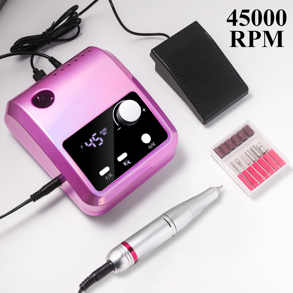 45000RPM Professional Electric Nail Drill with LCD Foot Control