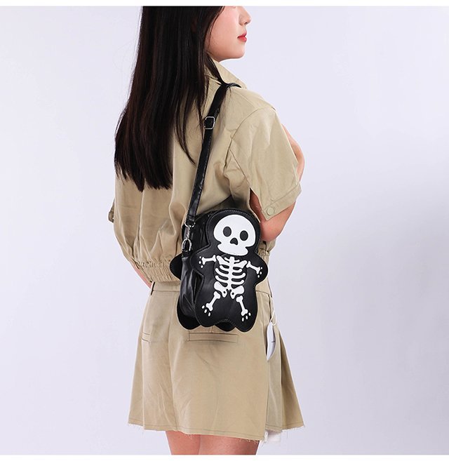 Halloween Skull Crossbody Bag Y2K Cute Shoulder Phone Bag For Women