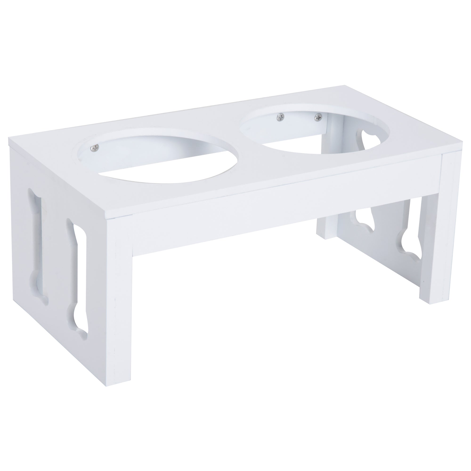 Modern Wooden Elevated Dog Bowls Decorative Raised Feeding Station