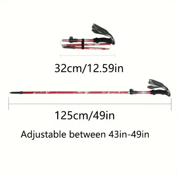 Lightweight Folding Trekking Cane with EVA Grip & Durable Lock