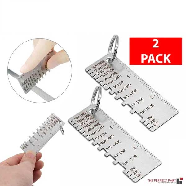 2PCS Stainless Steel Thickness Gauge Wire & Sheet Metal Measuring Tool