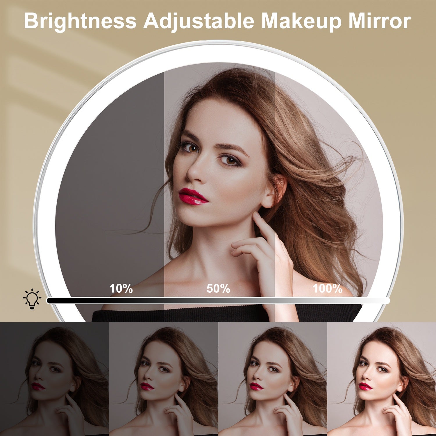 LED Makeup Mirror with 5X Magnification Dimmable Light Vanity