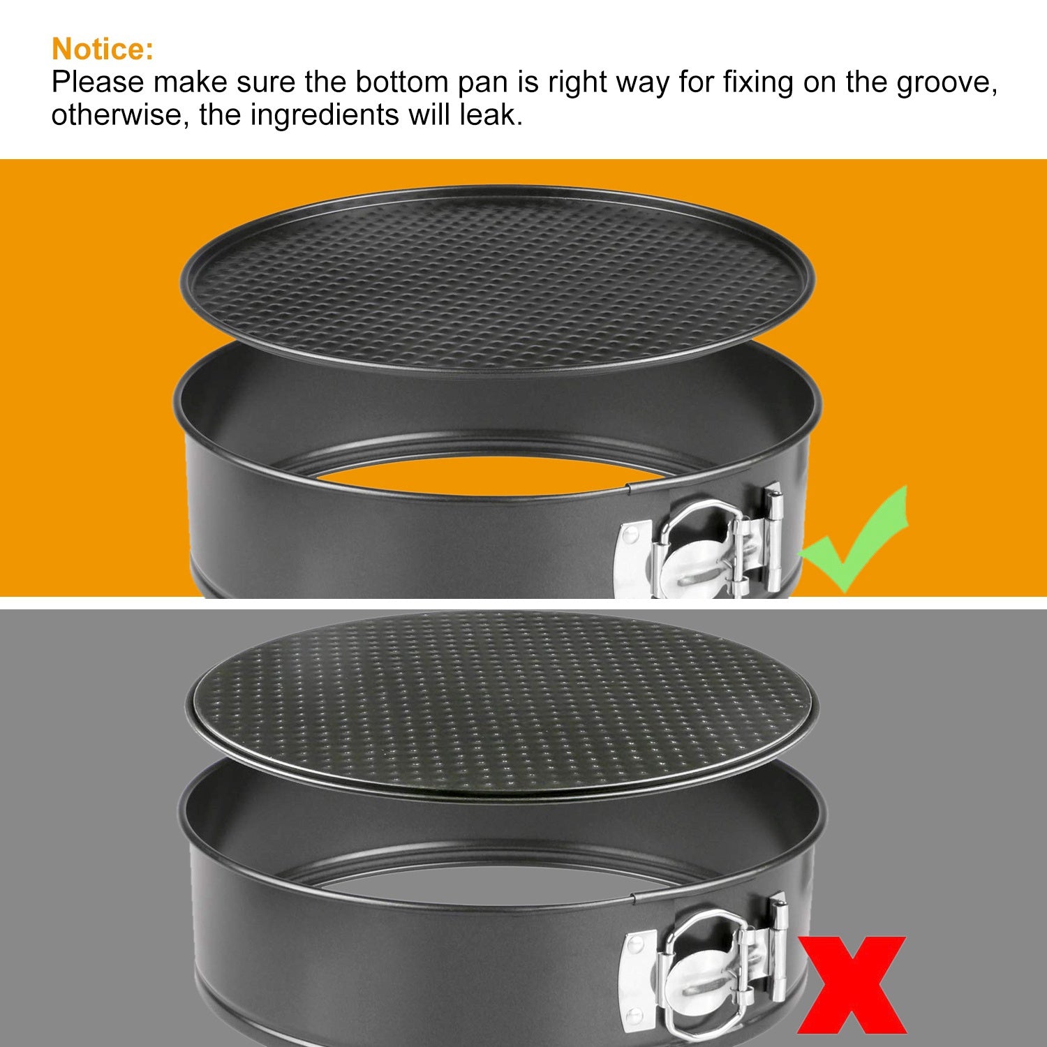 3 Piece Nonstick Springform Cake Pan Set