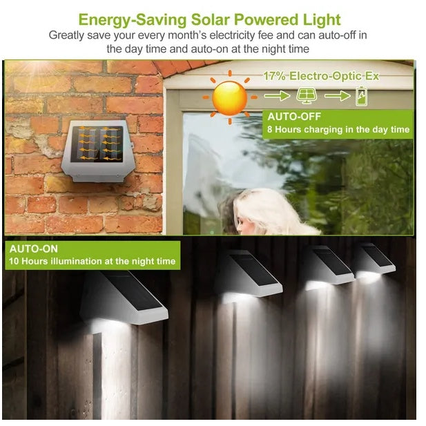 Solar Stair Lights LED Dusk to Dawn Waterproof Outdoor
