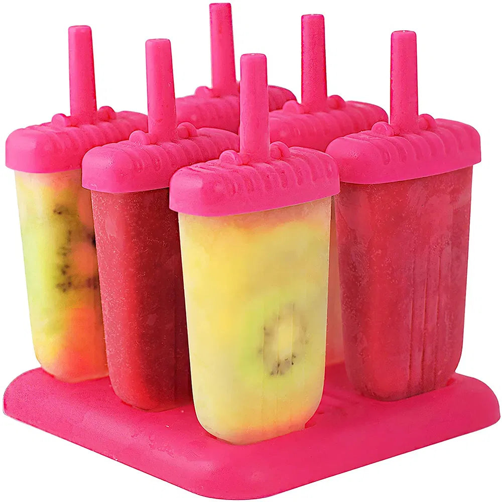 6Pcs Popsicle Molds Reusable Ice Cream DIY Ice Pop Maker